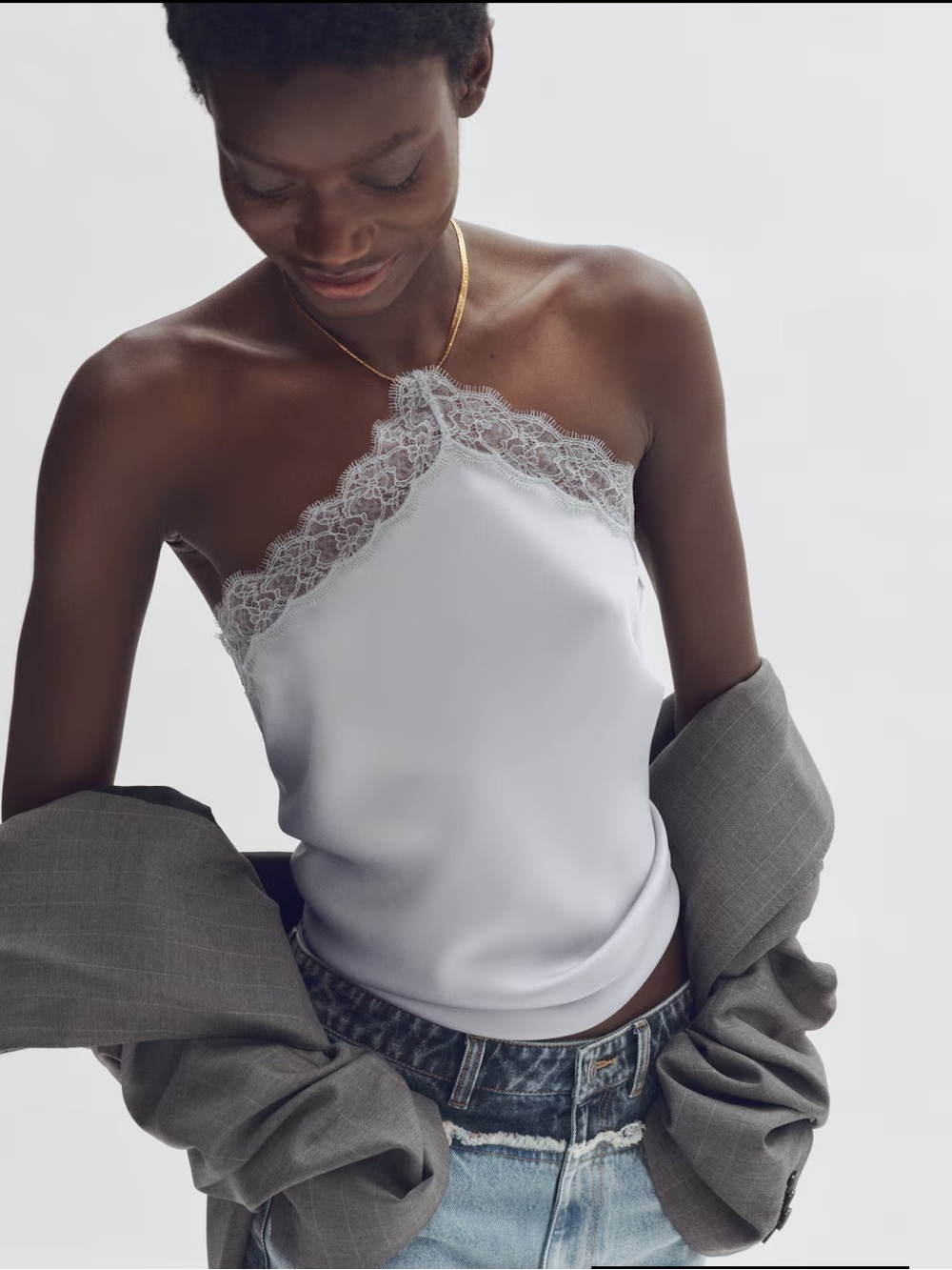 H&M Stella McCartney Lace Trimmed Halter